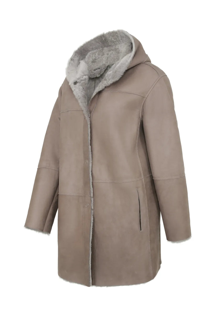 Lambskin Coat with Hood - Olivera
