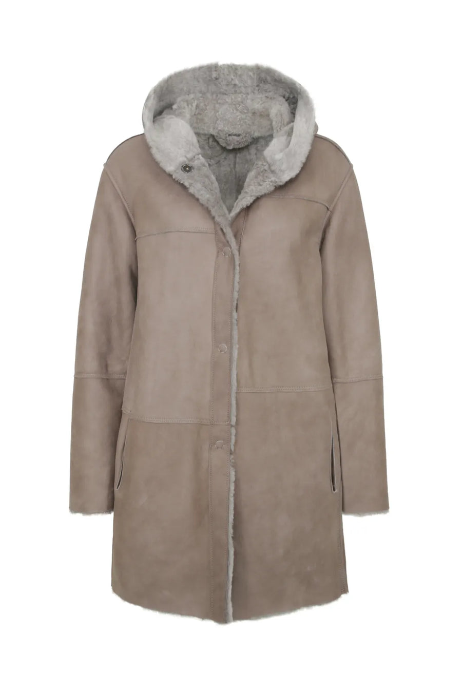 Lambskin Coat with Hood - Olivera