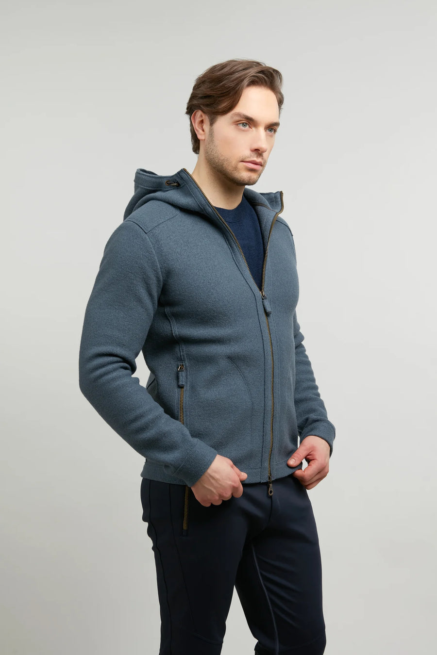 Veste à capuche en laine bouillie - Kian