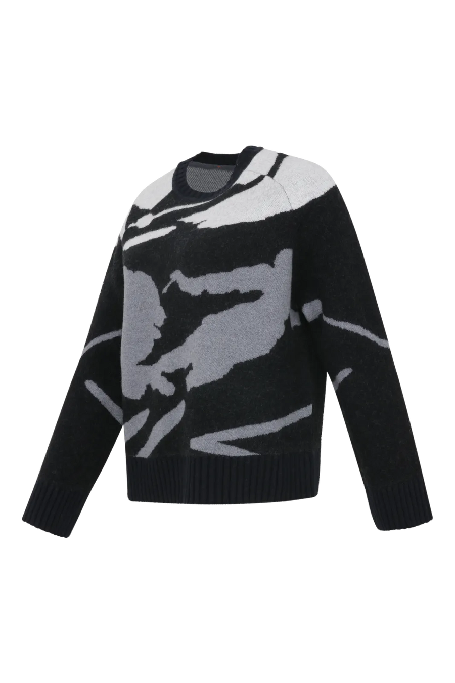 Pull en maille à col rond, motif skieur - Ramona-ME