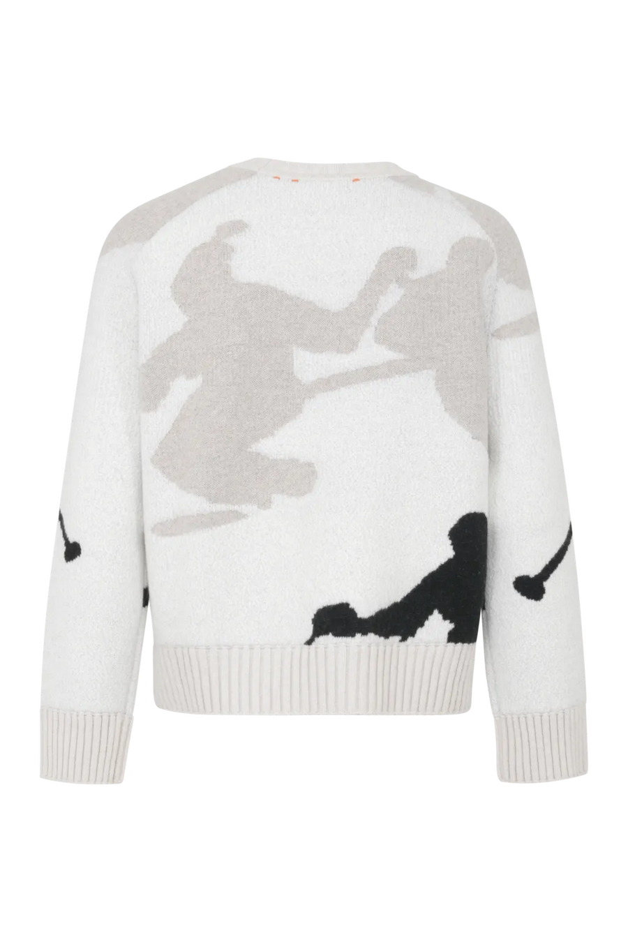 Pull en maille à col rond, motif skieur - Ramona-ME