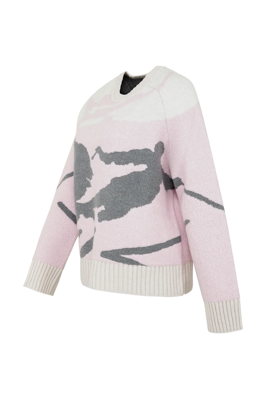 Pull en maille à col rond, motif skieur - Ramona-ME