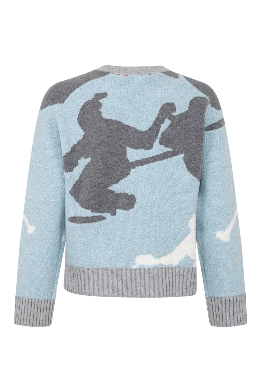 Pull en maille à col rond, motif skieur - Ramona-ME