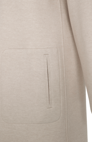 Wendbarer Damen-Wollmantel in Bi-Color mit Kapuze, Farbe Caramel