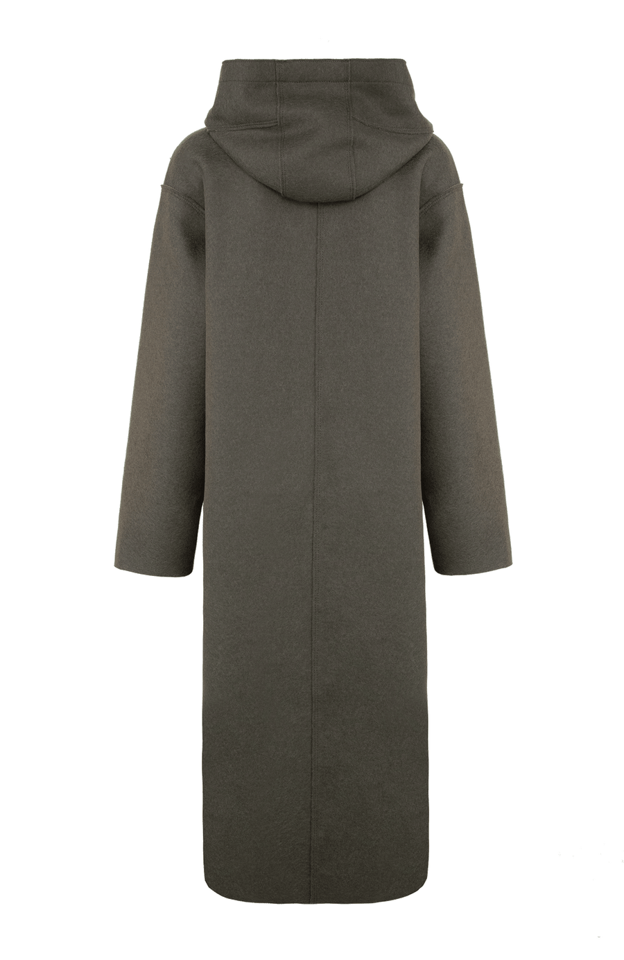 Wendbarer Damen-Wollmantel in Bi-Color mit Kapuze, Farbe Hay