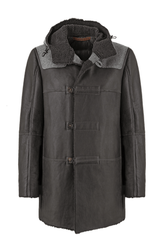 FinleyMulti lambskin coat with a hood 
