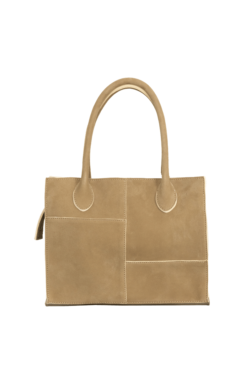 Leather handbag with a pattern - PatchworkBag-SAG