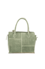 Leather handbag with a pattern - PatchworkBag-SAG