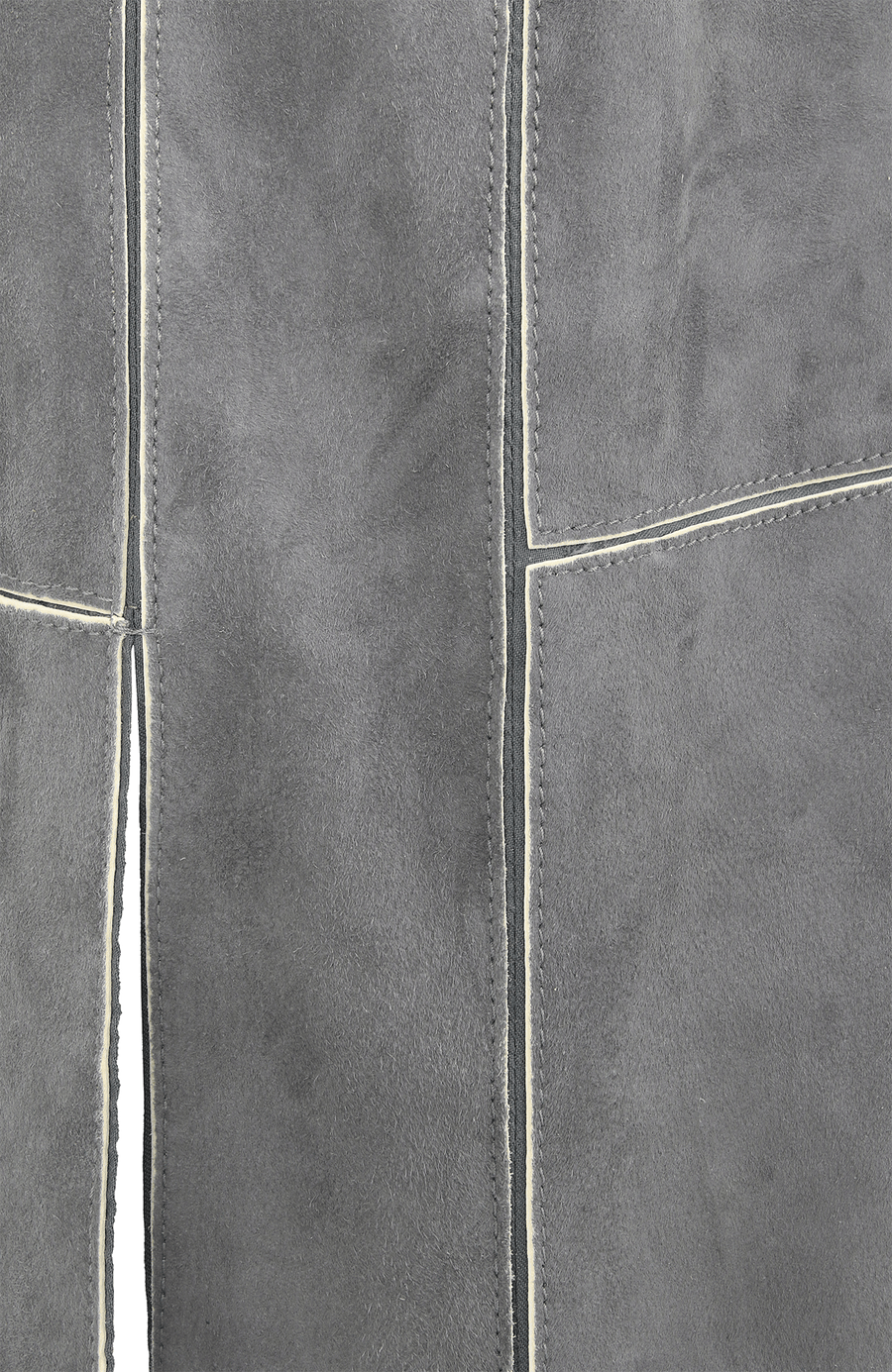 Grauer Lammleder Lederrock im Detail