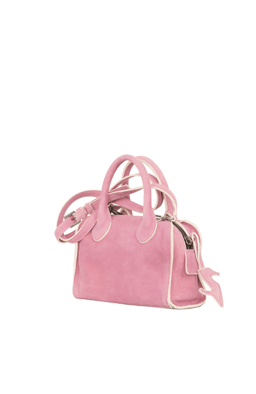 Shopper HamptonS-EL aus weichem ECO-Ziegenleder, innen mit Baumwolle gefüttert, offenkantige Nahtverarbeitung, Innentasche mit Knopfverschluss, zwei Trageriemen, Metallzipper, Boden innen mit Canvas verstärkt, außen mit Baumwoll-Cotton gefüttert, Frauenschuh Logo-Label am Außenzipper. In der Farbe Hellrosa (Farbe: rose)